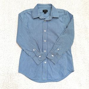 J. Crew Boys’ Button-Down Dress Shirt Blue/White Mini Check
